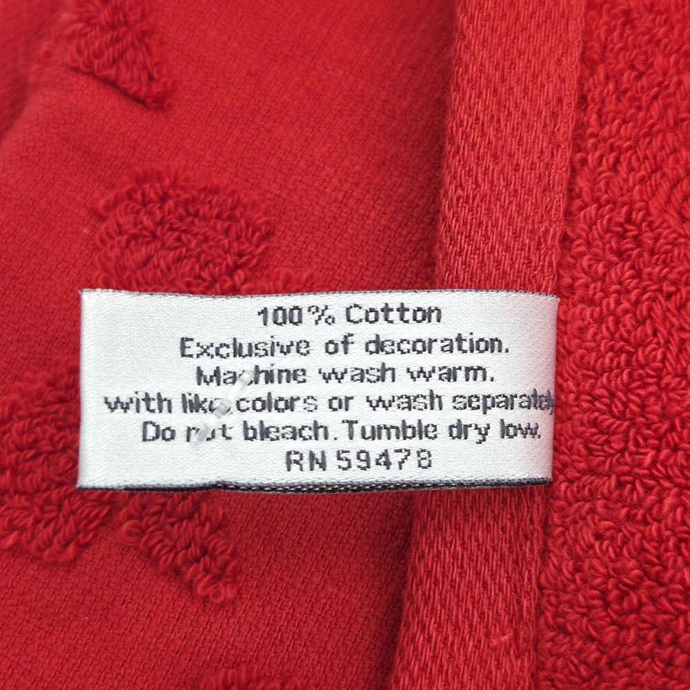 Bella Lux Christmas Collection Red Bows Embossed Turkish Cotton Towel Set Of 4pc - Picture 5 of 10